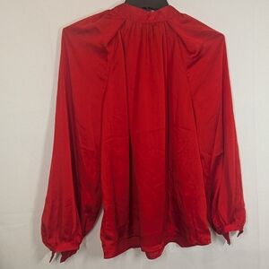 Red Satin Tie-Back Blouse Size S (4-6) – Scoop Women’s Long Sleeve NWT